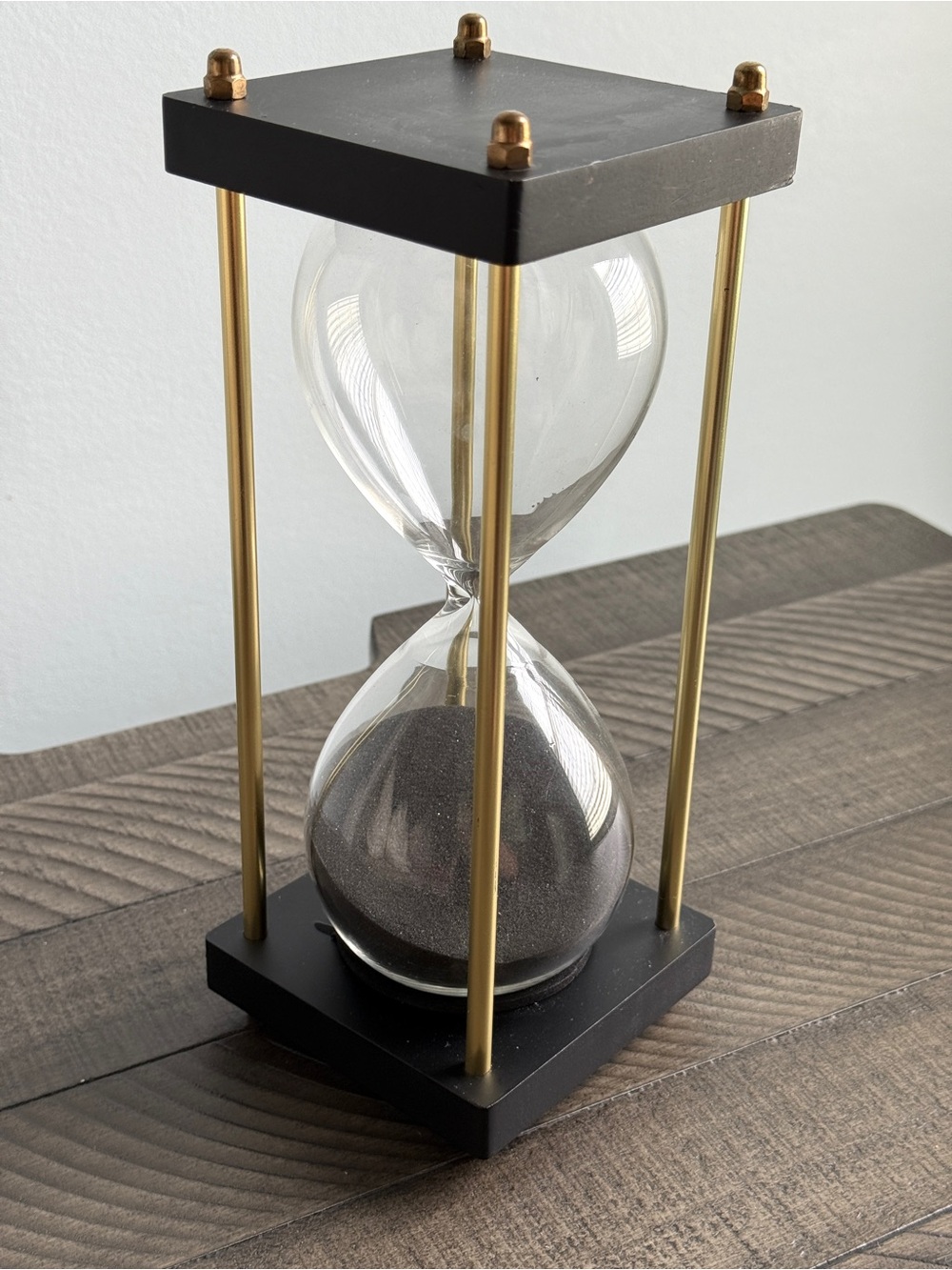 Black & Gold Hourglass Sand Timer - Home Decor Modern - Picture 3 of 7